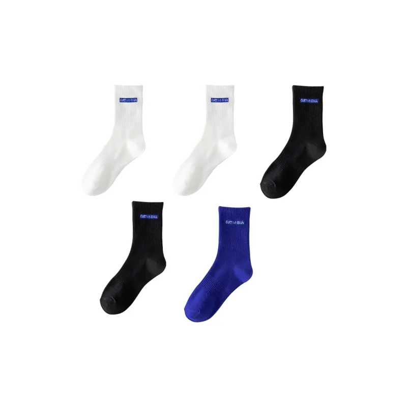 Cotton Gene Mid Calf Socks Unisex 5 Pack-5
