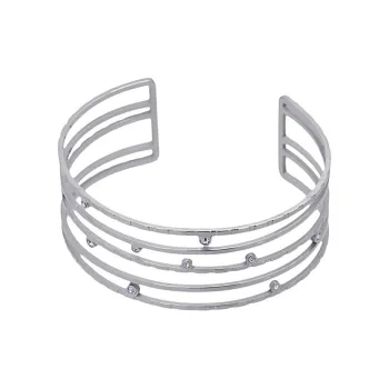 ANARTXY Surgical Steel Zircon Zirconia Bangles Women's Silver/Gold