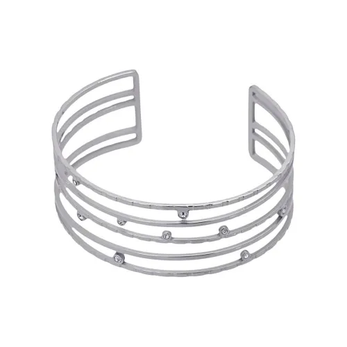 ANARTXY Surgical Steel Zircon Zirconia Bangles Women's Silver/Gold