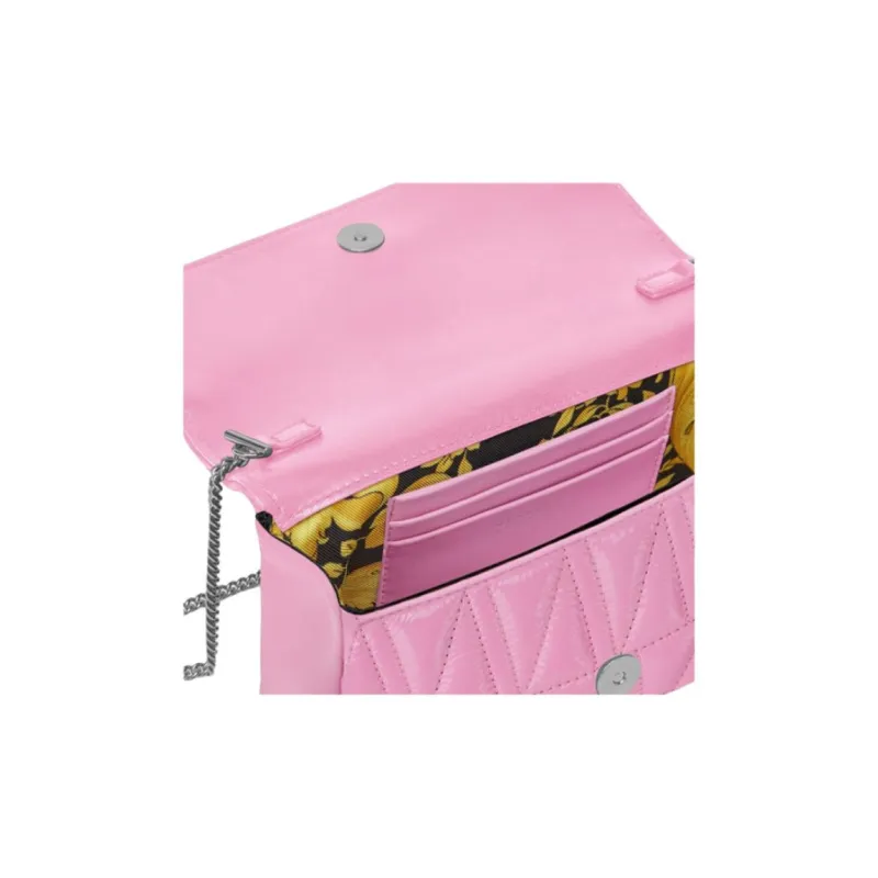 VERSACE VERSACE Sheepskin Evening Party Clutch Crossbody Bag Mini Women's Pink-5