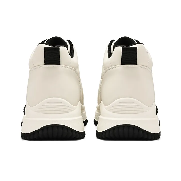 HLA High Top Casual Shoes Women's Beige Black-3