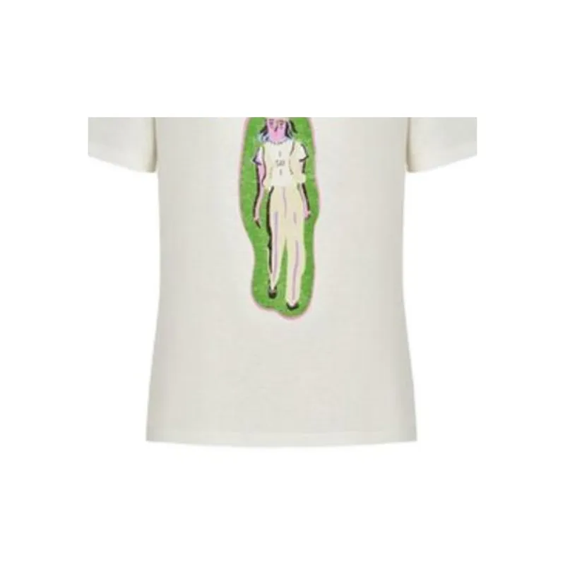 DIOR Drop Shoulder Sleeve T Shirt Women's Ecru-3