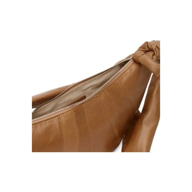 Lemaire Croissant Series Lambskin Croissant Bag, Shoulder Bag, Crossbody Bag Small Size Women's Brown-4