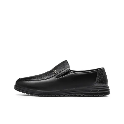 HUANAI Men's Casual Shoes Men Low Top Black