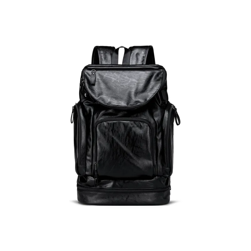 GEERDUN PU Backpack Regular Unisex Black/Brown-0