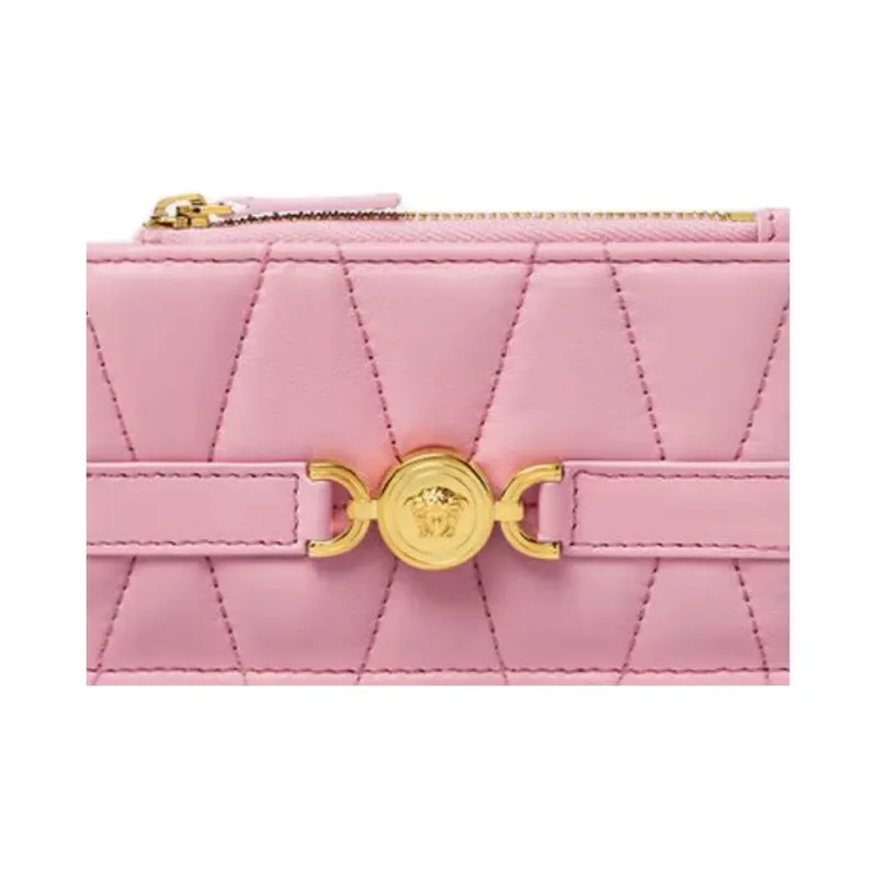 FANSIZHE Lambskin Card Holder Women's Pink-3
