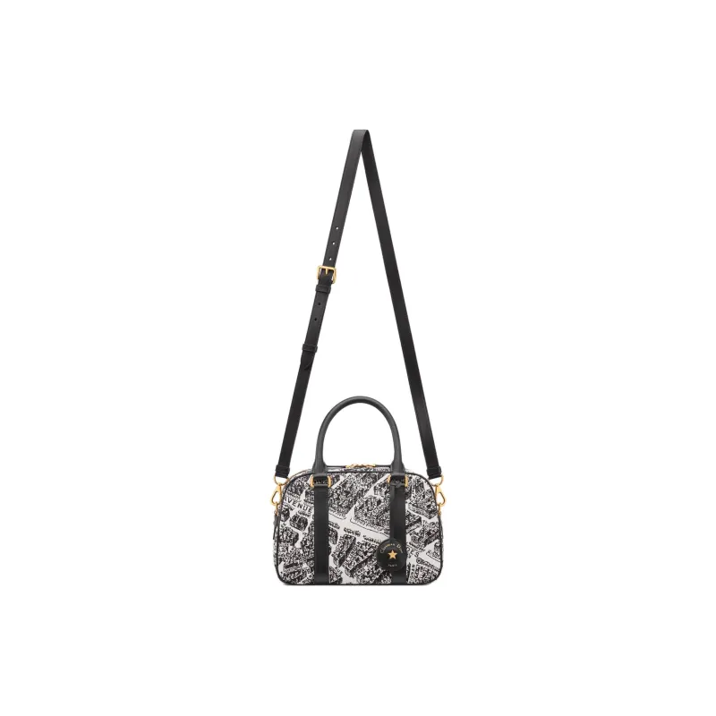 DIOR Vibe Fabric Bowling Bag Shoulder Bag Crossbody Bag Handbag Medium Size Women's Black-1