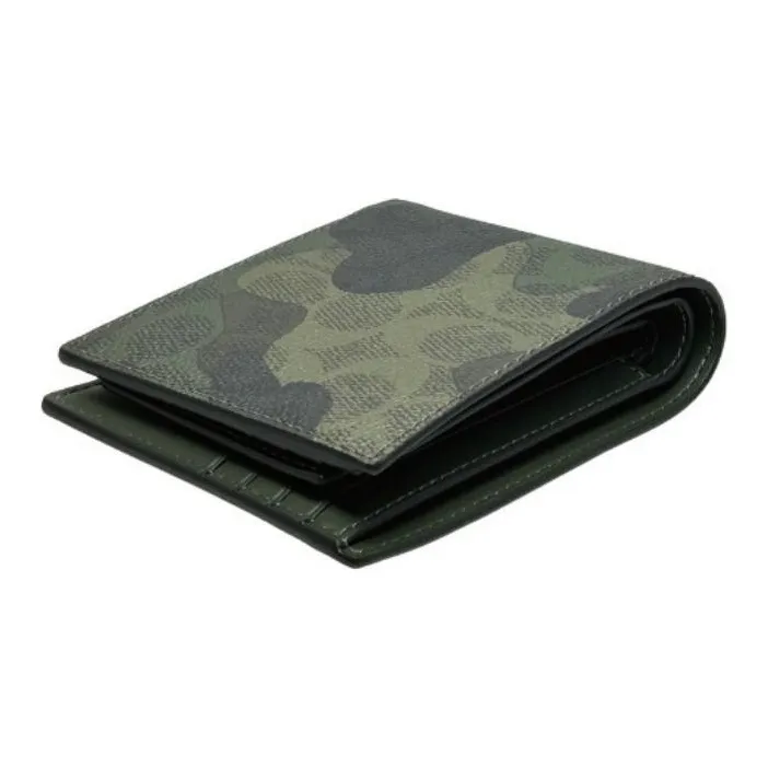 COACH 3 IN 1 Wallet Coated Canvas Wallet Mini Men's Dark Color Trefoil With Multicolor-2