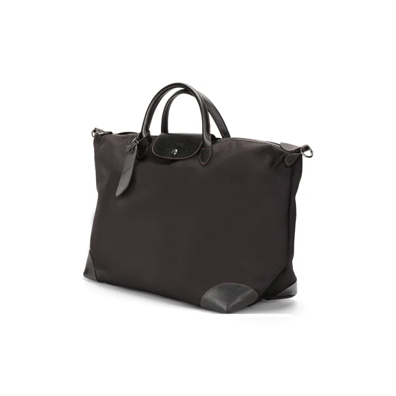 LONGCHAMP Boxford Fabric Dumpling Bag, One Shoulder Handbag Tubas Unisex Black-3