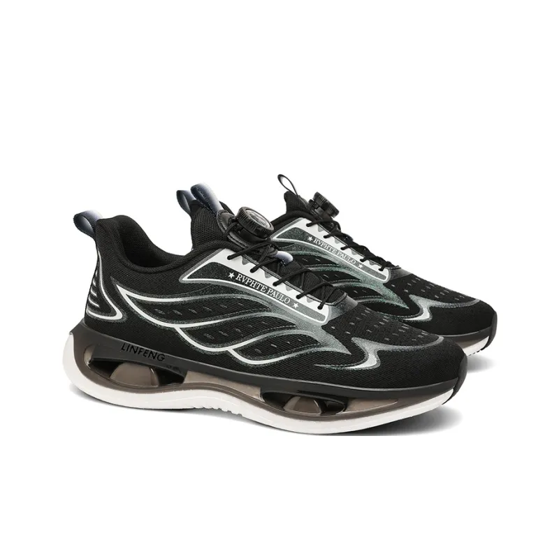 Lin Feng Low Top Running Shoes Unisex Black-4