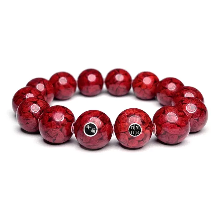 MOUNTAINS AND MANS Cinnabar New Chinese Style Good Luck Beaded Bracelet Men's-7