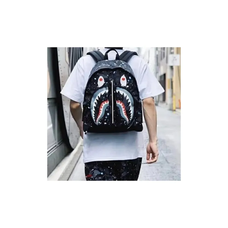 A BATHING APE Nylon Backpack Regular Unisex Black-4