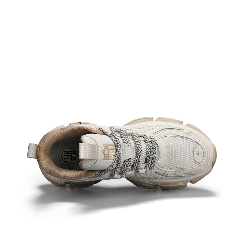 NFL Wear-Resistant Breathable Lightweight Height Increasing Slip-Resistant Low-Top Casual Shoes Men's Beige-5