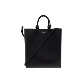 JIL SANDER Cow Leather Tote Bag Shopping Bag Shoulder Bag Handbag Women's Black