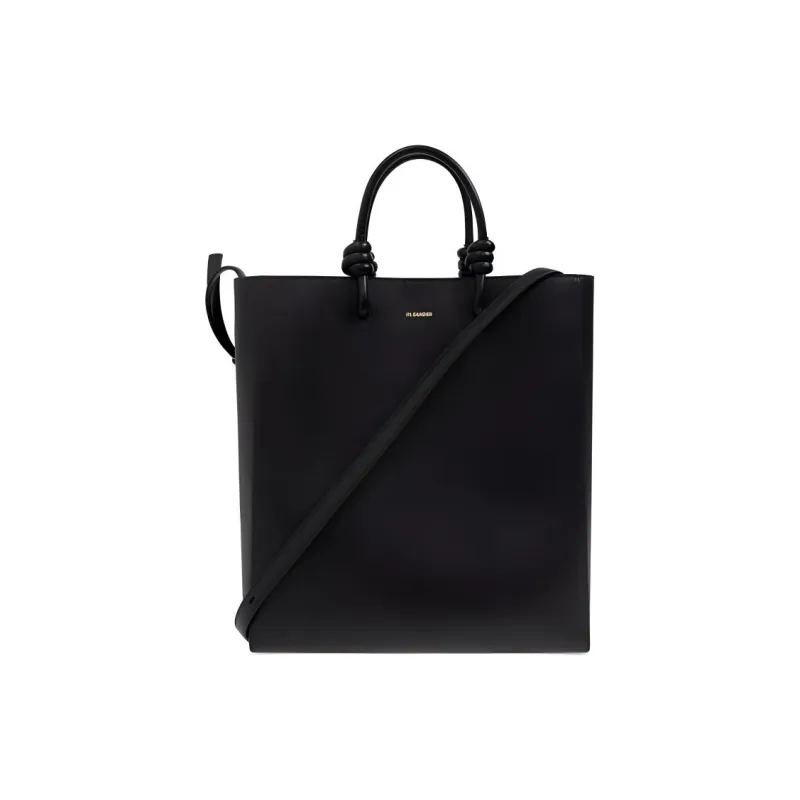 JIL SANDER Cow Leather Tote Bag Shopping Bag Shoulder Bag Handbag Women's Black-0
