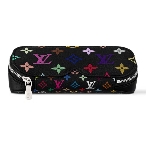 LOUIS VUITTON X Takashi Murakami Monogram Multicolor Sunglass Pouch Black Multicolored