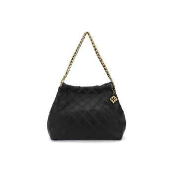 TORY BURCH Fleming Leather Handbag Shoulder Bag Large Size Women's Black