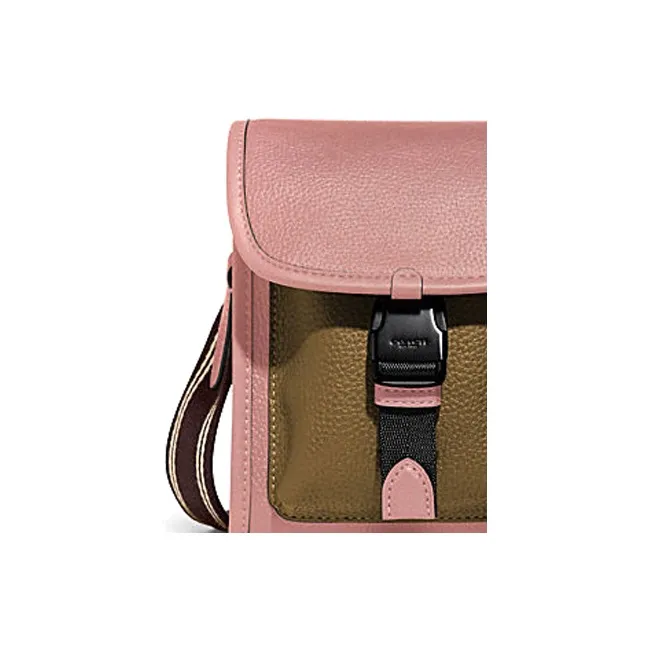 COACH Charter Pebbled Leather Shoulder Bag Crossbody Bag Mini Unisex Pink Brown Black-2