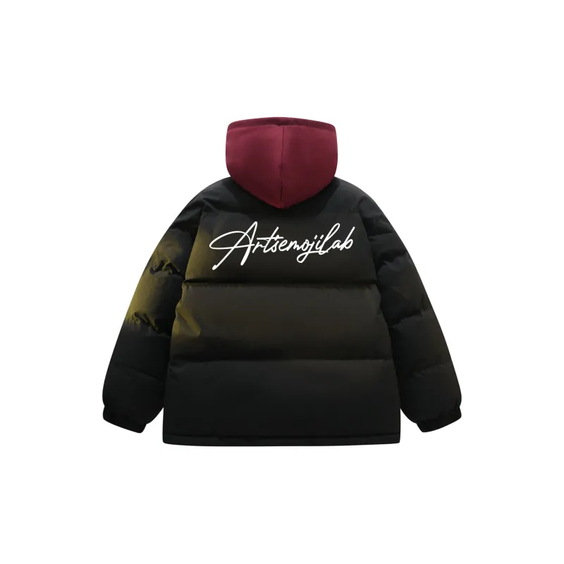 Emoji Puffer Jacket Unisex Black-0