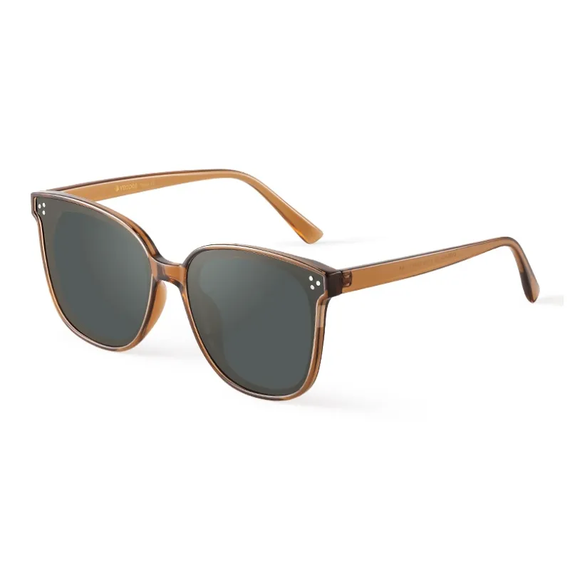 VEGOOS TR/Memory Plastic Square Sunglasses Unisex Black Frame-10