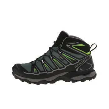 SALOMON X Ultra 2 Anti Slip Wear Resistant Mid Top Hiking Shoes Men's Gray, Green, Black