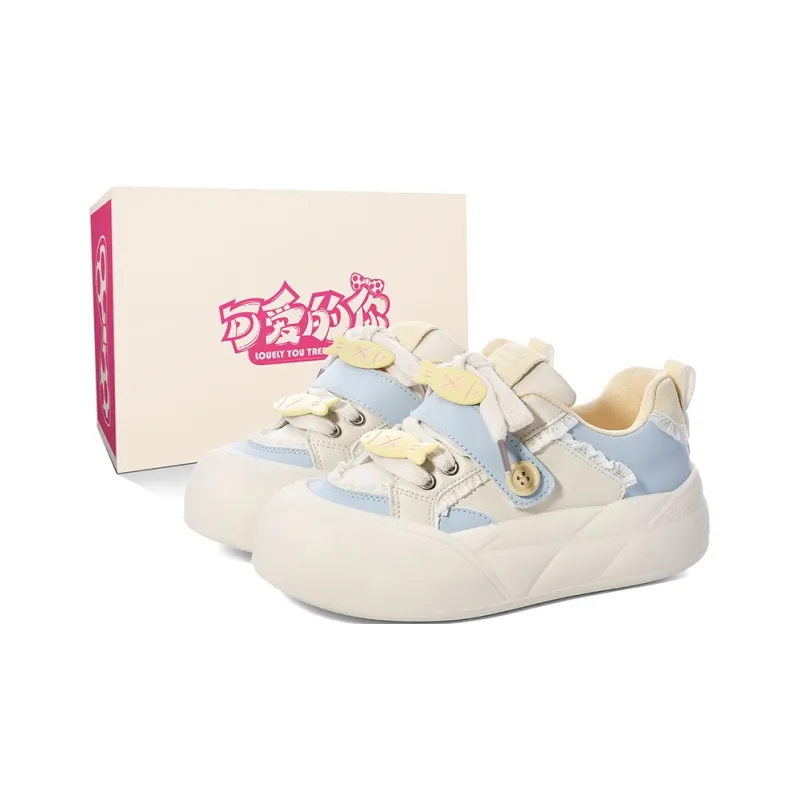Lovely You Wear-resistant And Lightweight Low-Top Skateboard Shoes Women's Yellow Green-24