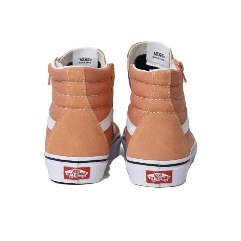Vans Sk8 Hi Anti Slip Wear Resistant High Top Skateboard Shoes Women's Orange-3