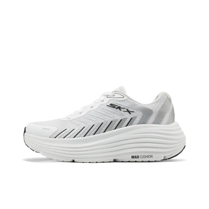 Skechers WOMEN'S GO Series Cushioning Anti Slip And Wear Resistant Low Top Running Shoes Women's White Black-0
