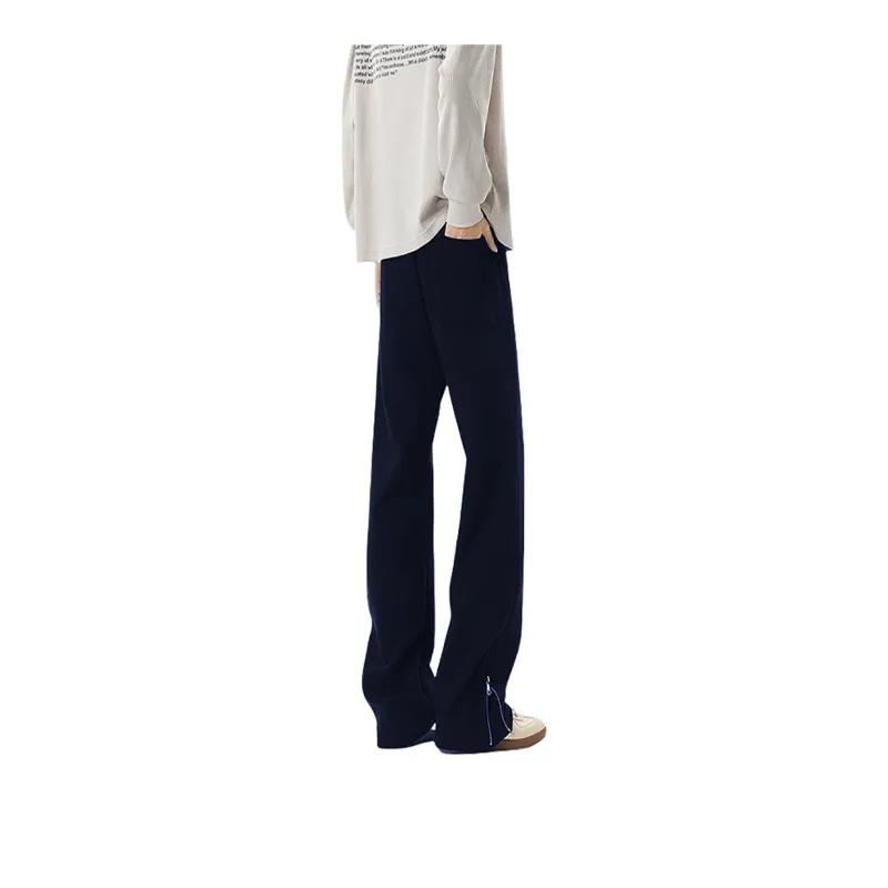WKOOG Casual Pants Unisex Navy Blue-2