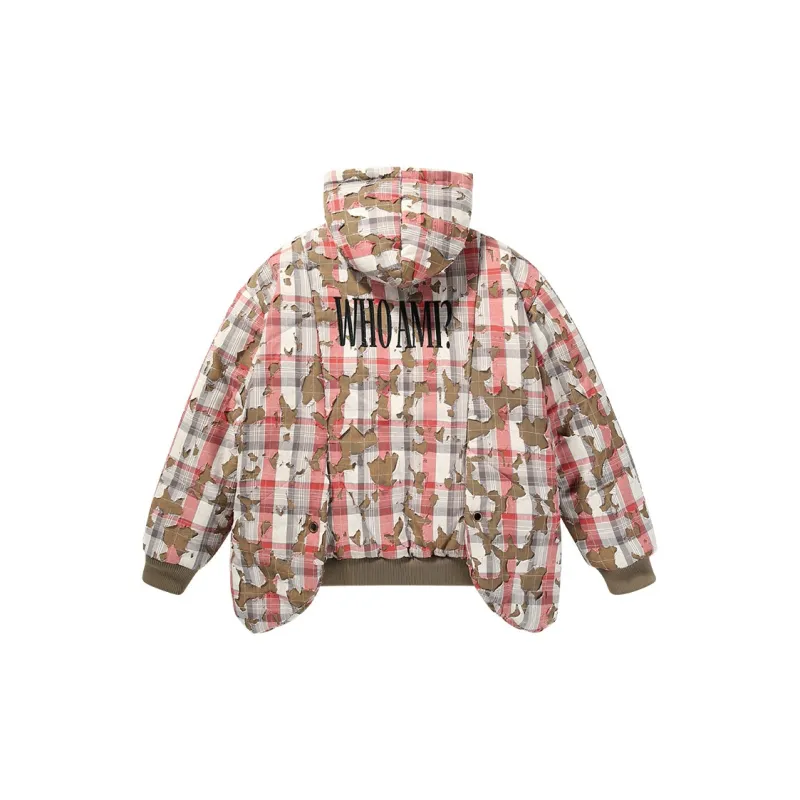GENANX Puffer Jacket Unisex Pink Green Check/Beige Yellow-1