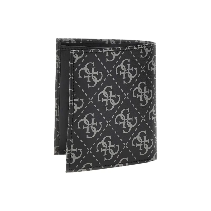 GUESS Genuine Leather Wallet Mini Men's Dark Gray-1