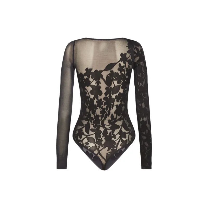 Wolford Floral appliqué Bodysuit-1
