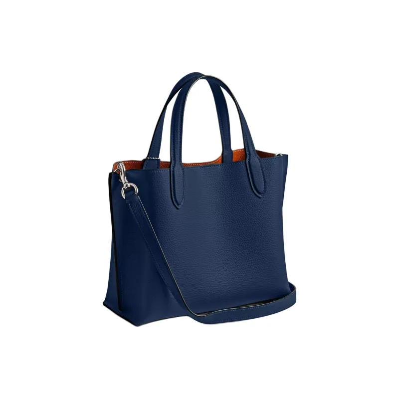 COACH Disney Collaboration Willow Pebble Leather Tote Bag, Shopping Bag, Handbag Medium Size Women's Dark Blue-1