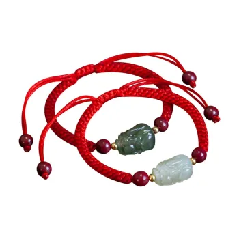 AQI Bracelets Pale Greenish White Jade Unisex