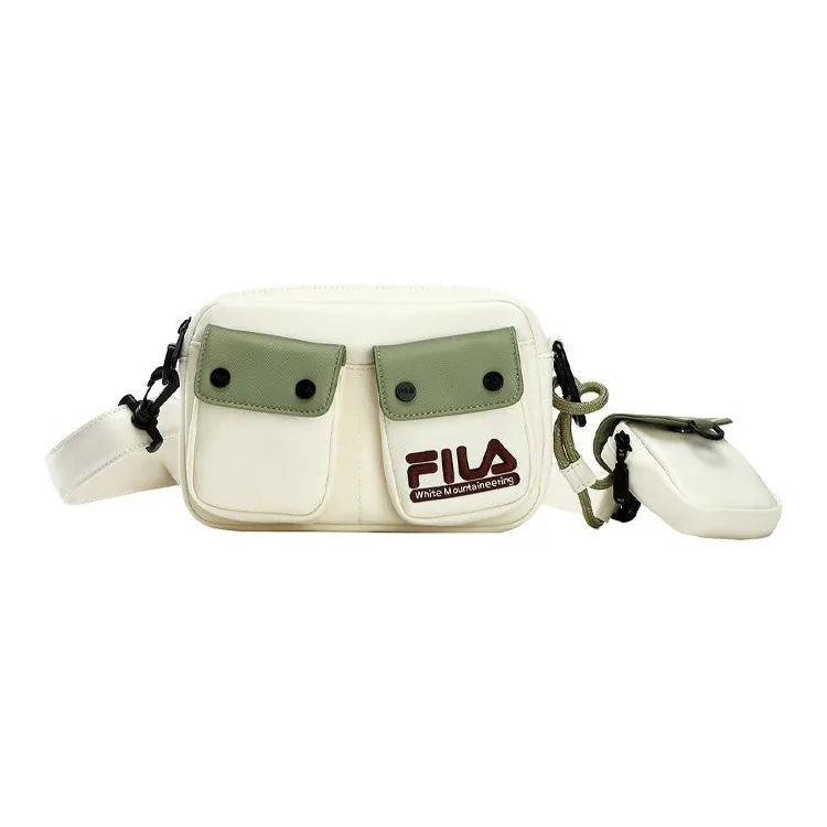 FILA White Mountaineering Collaboration PU Crossbody Bag, Shoulder Bag Women's White-0