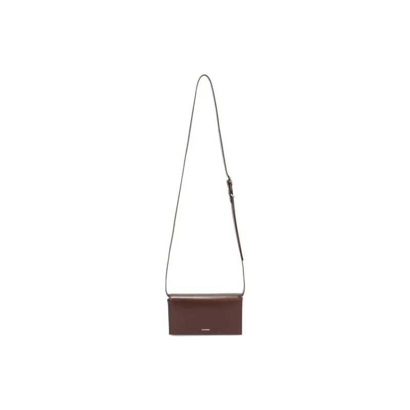 JIL SANDER Calfskin Shoulder Bag, Crossbody Bag Women's Brown-0