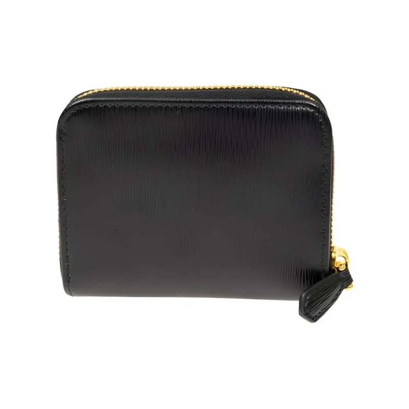 PRADA Leather Coin Purse Women's Black-1