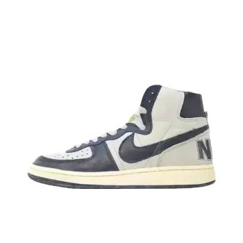 Nike Terminator Anti Slip Wear Resistant High Top Skateboard Shoes Unisex White Black