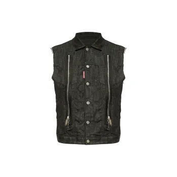 DSQUARED 2 Frayed Edge Denim Vest