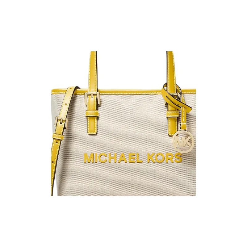 MICHAEL KORS Jet Set Travel Canvas Tote Bag Shopping Bag Shoulder Bag Crossbody Bag Handbag Extra Small Women's Gold-4