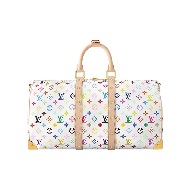 LOUIS VUITTON X Takashi Murakami Keepall Bandouliere 45 White Multicolored-2