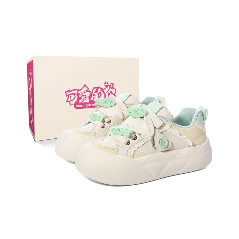 Lovely You Wear-resistant And Lightweight Low-Top Skateboard Shoes Women's Yellow Green-6