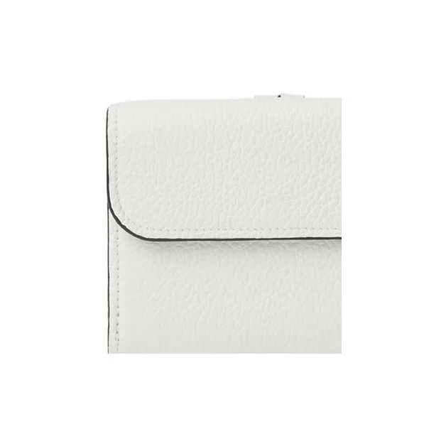 Chloe Alphabet Grain Calfskin Card Holder, Wallet Small Size Women's Crystal White-5
