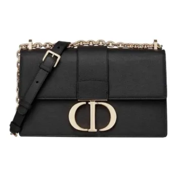 DIOR 30 Montaigne Embossed Grain Texture Cow Leather Monsta Bag Box Bag Shoulder Bag Crossbody Bag Women's Black