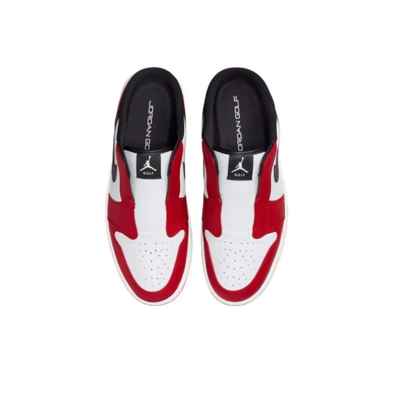 Jordan Air Jordan 1 Anti Slip Wear Resistant Low Top Golf Shoes Men's Red White-3