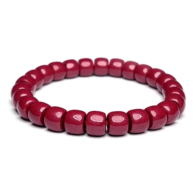MOUNTAINS AND MANS Cinnabar New Chinese Style Good Luck Beaded Bracelet Unisex-2