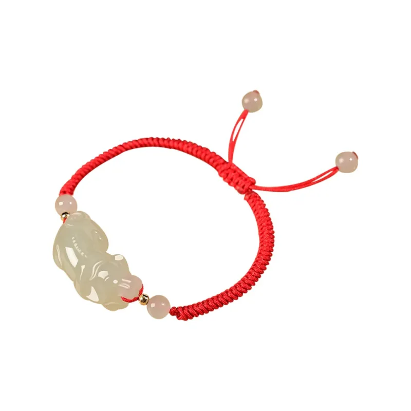 KUNYUYAO Hetian Jade Bracelets Pale Greenish White Jade Unisex-32