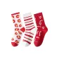 Red and Yellow Leopard Print with English Heart and Horizontal Stripes