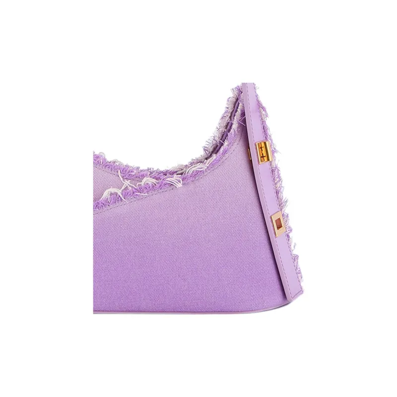 APEDE MOD Twist Cow Leather Denim Bag, Square Lock Bag, Shoulder Bag, Tote Bag, Shopping Bag, Handbag Women's Very Peri-1