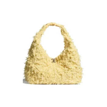 CHANEL Tweed Hobo Bag, Handbag Women's Yellow